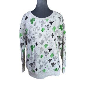 L.A. Soul Womens Cactus Print Long Sleeve Sweatshirt L